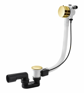 VEDO MINIMALISTA II Przelew wannowy z korkiem automatycznym i funkcją napełniania wanny 57 cm 346M/60/ZL złoty błyszczący