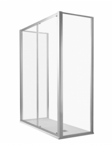 Kerasan NoLita Drzwi prysznicowe przesuwne do ścianki bocznej 160x200 cm, profile chrom szkło przejrzyste 745507