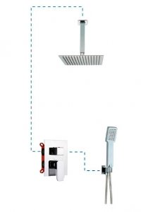 AQG Zestaw prysznicowy podtynkowy Arles EC204 Chrom 19ARLEC20402