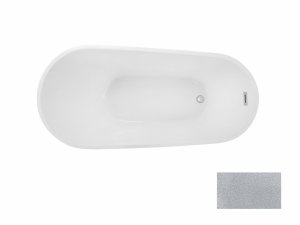 Besco Melody Glam wanna wolnostojąca 150 Złota + maskownica syfonu z przelewem gun metal WA150MZG