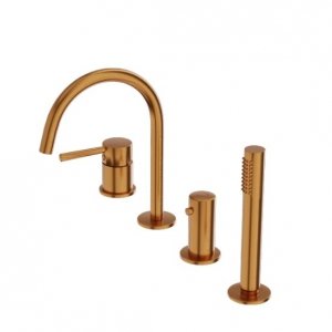 Lavita Bateria wannowa 4- otworowa Orion Brushed Copper 5900378357346
