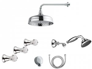 GIULINI G. Odessa Swarovski podtynkowy zestaw prysznicowy z deszczownicą 20 cm   chrom 39ZES20
