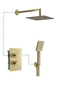 AQG Zestaw prysznicowy termostatyczny Alpha Therm EC230 Szczotkowane złoto 19ALTEC23009