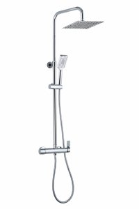 AQG System prysznicowy Nite Chrom z uchwytem Alpha, Deszczownica Atlas 25 x 25 21NIC25ALA02