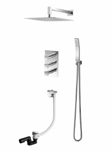 VEDO SETTE CROMO Kompletny system wannowo-natryskowy podtynkowy III TERMO deszczownica 250 x 250 mm VBS7233/25/CH/TERMO chrom