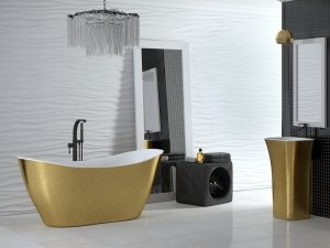 Besco Viya Glam 170 wanna wolnostojąca srebrna + klik-klak chrom WMD170VS