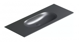 Catalano Sfera umywalka ścienna 125x50cm z kompletem mocowań czarny mat 1125HZNS/0521260022