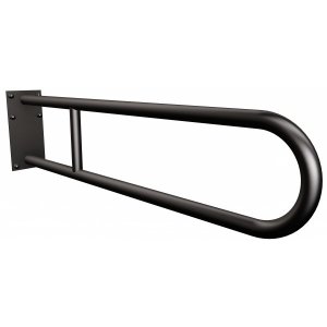 ANDEX Bez Barier Uchwyt półokrągły stały 75cm z płytą 819/75NG stal nierdzewna czarny