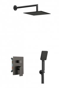 AQG Zestaw prysznicowy podtynkowy Alpha EC208 Gun Metal 19ALPEC20812