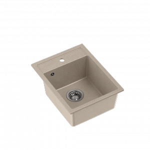 QUADRON JOHNNY 90 GraniteQ zlewozmywak granitowy river sand (beżowy) 1-komorowy z/o (39x50x20), z syfonem stal szlachetna HCQJ3950BEZK