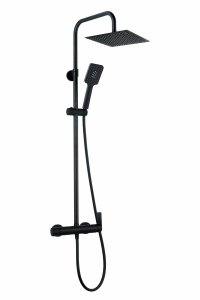 AQG System prysznicowy Nite z uchwytem Alpha, Deszczownica Atlas 25 x 25, Czarny 21NITC25ALA05