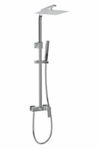 AQG System prysznicowy Luxor jednouchwytowa Delta Chrom, Deszczownica Atlas 25 x 25 21LUC25DEL02