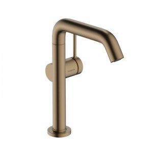 Hansgrohe Tecturis S Jednouchwytowa bateria umywalkowa 210 Finie, CoolStart z obrotową wylewką, z kompletem odpływowym Push-Open 73360140 Brąz Szczotkowany