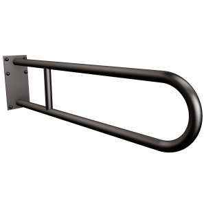 ANDEX Bez Barier Uchwyt półokrągły stały 70cm z płytą 819/70NG stal nierdzewna czarny