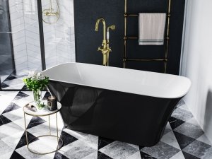 Besco Assos Matt B&W wanna wolnostojąca + klik-klak gun metal czyszczony od góry WMMC160AGR