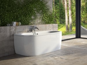 Besco Volya wanna wolnostojąca 160 + syfon klik-klak chrom z przelewem slim WKV160WSS