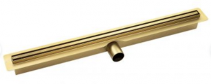 Laveo Slim odpływ liniowy 60 cm ruszt wąski złoty COSG60D