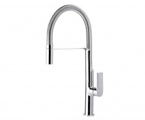 AQG Bateria kuchenna z wylewką sprężynową uchwyt Alpha Chrom 05COA500CR