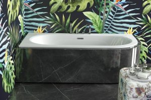 Besco Avita Slim+ wanna asymetryczna 180 Prawa + syfon z przelewem chrom WAV180NPP