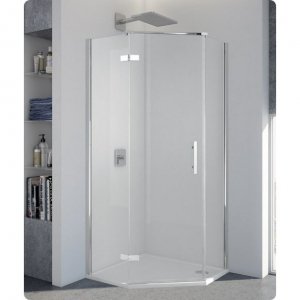 SanSwiss drzwi jendoczęściowe do kabiny pięciokątnej lewe szkło Satyna PUR51GSM21049