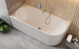 Besco Denaya wanna wolnostojąca 150 Lewa maskownica odpływu czarna WAS150DLB