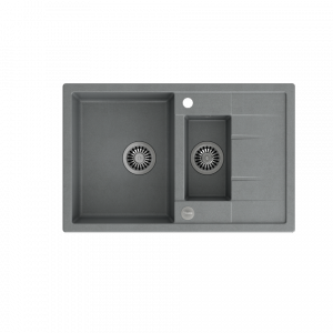 QUADRON MORGAN 156 GraniteQ zlew 1,5 komory silver stone/elementy stalowe 780x500x220 HB8224U5BSP2O