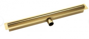 Laveo Slim odpływ liniowy 50 cm ruszt wąski złoty COSG50D