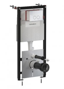 Omnires Eco Set Flush STRONGFRAME stelaż podtynkowy z ECO spłukiwaniem do miski toaletowej + MINIMAL przycisk spłukujący chrom  STFWCECO1MRCR