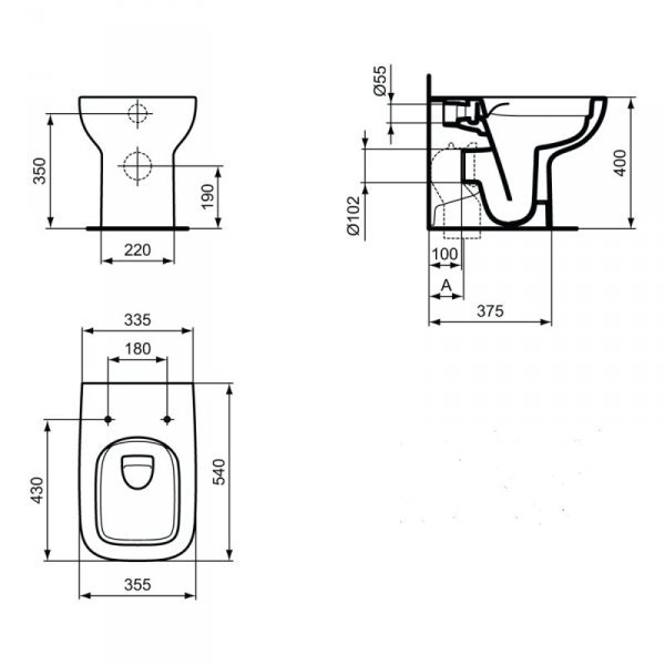 Ideal Standard Ideal Standard i.life A is i.life a miska stojąca rl+ T471901 
