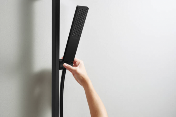 Hansgrohe Unica Drążek prysznicowy E Puro 65 cm z suwakiem EasySlide i wężem prysznicowym Isiflex 160cm czarny mat 24404670