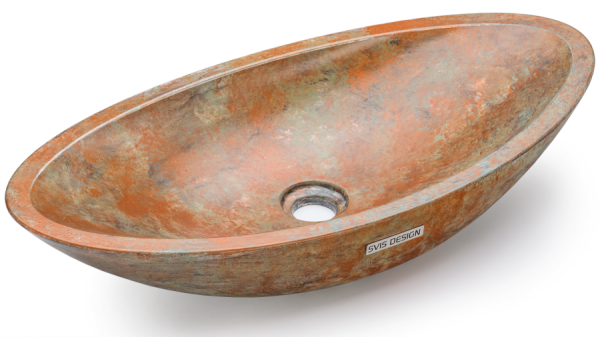 S.V.I.S.Design UMYWALKA 60 CM ORION BASIC - SMOKED METAL, ZIELONY I MIEDZIANY, LAKIER PÓŁMATOWY