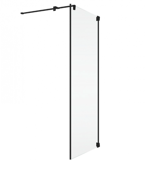 Ronal Sanswiss ścianka boczna 75x200 cm, szkło przezroczyste, profile BLACK LINE czarny mat CAT30750607