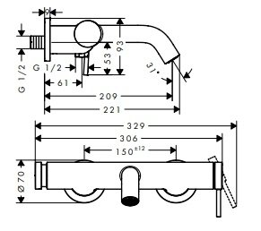Hansgrohe Tecturis S Jednouchwytowa bateria wannowa natynkowa Czarny Matowy 73422670