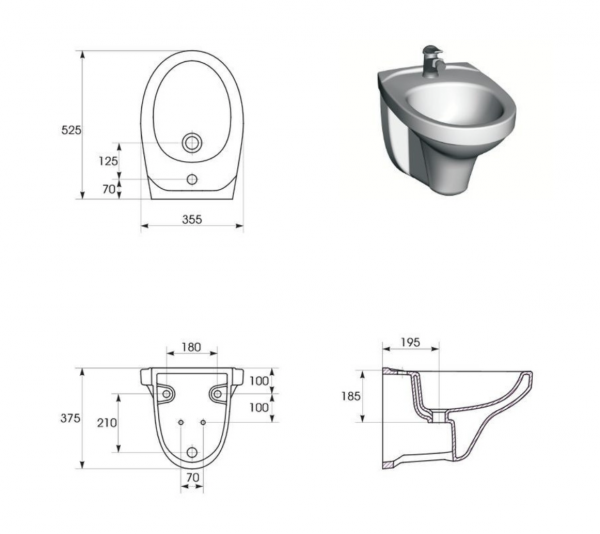 Bidet zawieszany Delfi Cersanit (K11-0018)