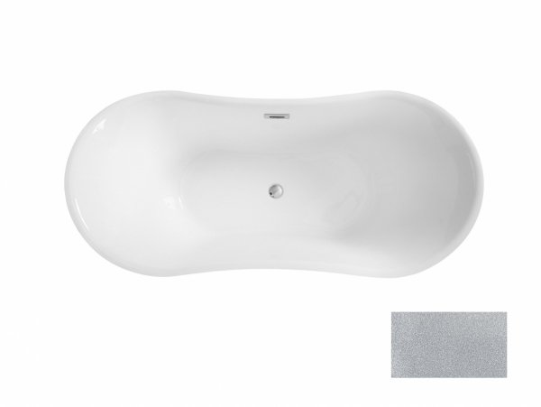 Besco Amber Glam wanna wolnostojąca 170 Złota + maskownica syfonu z przelewem biała WA170AZB