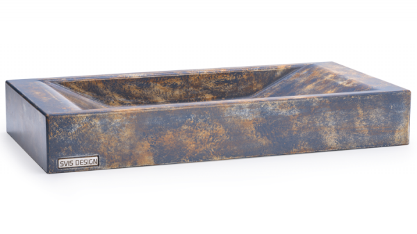  S.V.I.S. Design UMYWALKA 60 CM SIRIUS BASIC - GRANITE, NIEBIESKO-SZARY I OCHRA, LAKIER PÓŁMATOWY