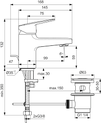 Ideal Standard Ceraplan Bateria umywalkowa z korkiem chrom BD204AA