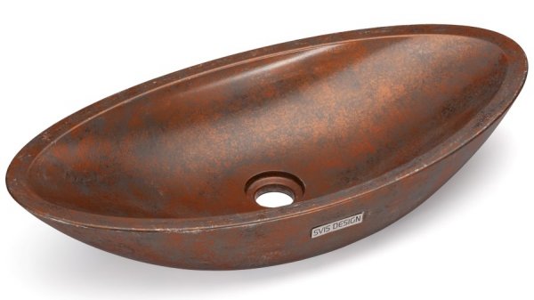  S.V.I.S.Design UMYWALKA 60 CM ORION BASIC - SMOKED METAL, SZARY I MIEDZIANY, LAKIER PÓŁMATOWY