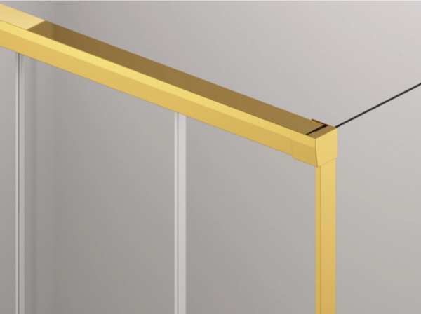 Ronal Sanswiss drzwi rozsuwane dwuczęściowe prawe 160x200 cm, szkło przezroczyste, profile GOLD LINE złoty CAS2D1601207
