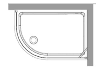 Kabina Prysznicowa Retro 80x120 Cm Półokrągła Asymetryczna Z Piaskowanym Szkłem I Profilami Bronzo Kerasan 9138S3
