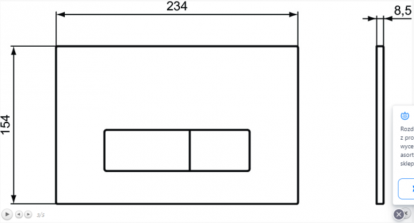 Ideal Standard oleas przycisk spłukujący p2 chrom R0119AA