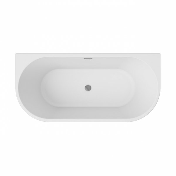 Besco Vica New Glam Grafitowy wanna wolnostojąca 160 + klik-klak chrom z przelewem slim WA160VNGR