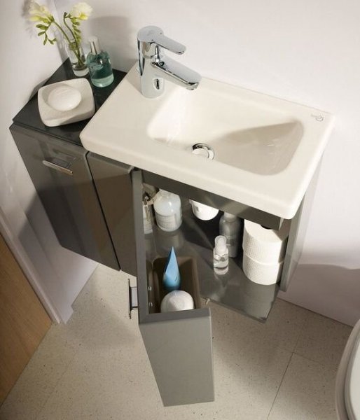 Ideal Standard Connect Space Umywalka półblatowa 45x25 cm, otwór po lewej stronie, biała E136201