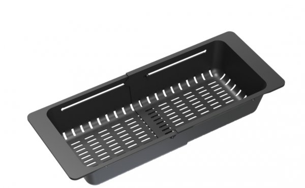Quadron MIKE 116 zlewozmywak granitowy czarny 1-komorowy z/o (56x44x17,5) + bateria z elastyczną wylewką + syfon + zaslepka+wkładka czarna rozsuwana HCQM5844CZ3323503BLG