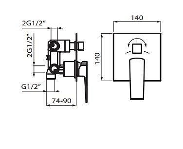  Vedo Sette zestaw wannowy podtynkowy VBS7233/30/CZ/TERMO