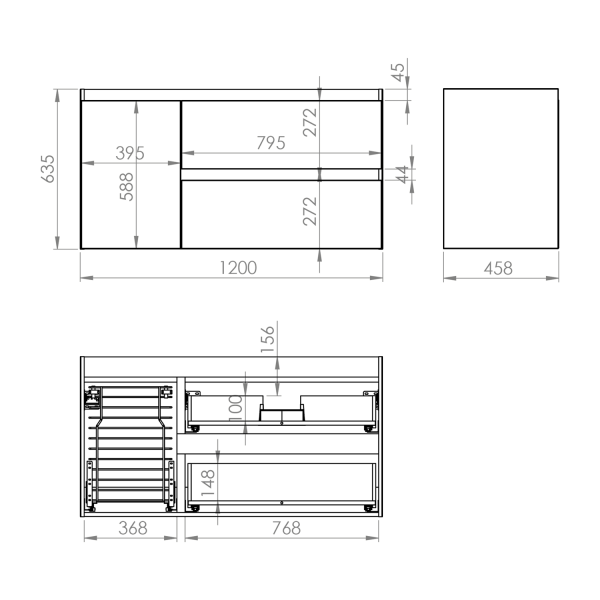 Elita SZAFKA SPLIT 120 (80 2S P + KOSZ CARGO L) ANTHRACITE MATT PDW 168170/RE011205256010