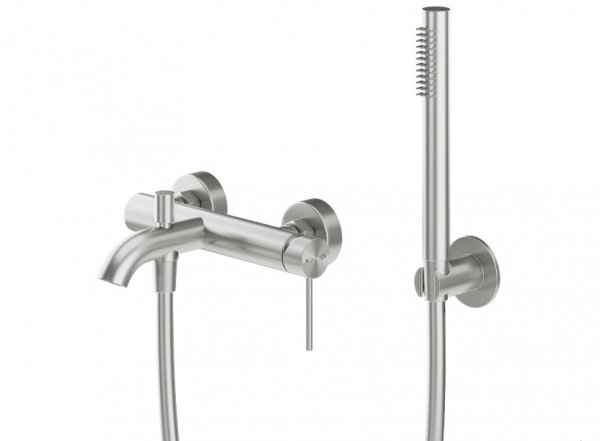 KFA Armatura Flint bateria wannowa srebrna stal nierdzewna 93836242