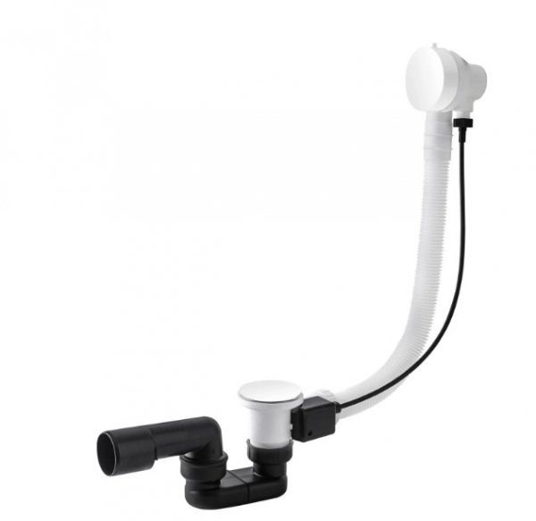 Vedo Minimalista I Przelew wannowy z korkiem automatycznym 70cm biały mat  246M/70/BI