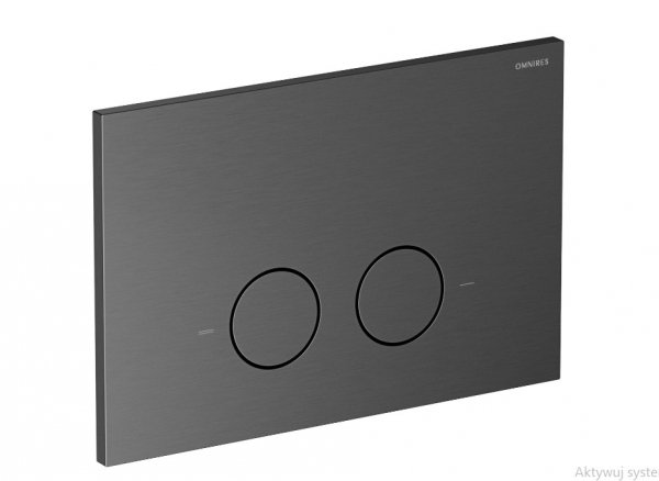 Omnires Eco Flush Set STRONGFRAME stelaż podtynkowy z ECO spłukiwaniem do miski toaletowej + STEEL-R45 przycisk spłukujący ze stali nierdzewnej  w kolorze grafit szczotkowany STFWCECO1R45RGR