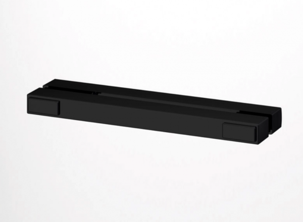 Ronal drzwi jednoczęściowe lewe na wymiar ze ścianką stałą w linii 100-160x0-200 cm, szkło przezroczyste, profile BLACK LINE czarny mat SOLF13GSM10607